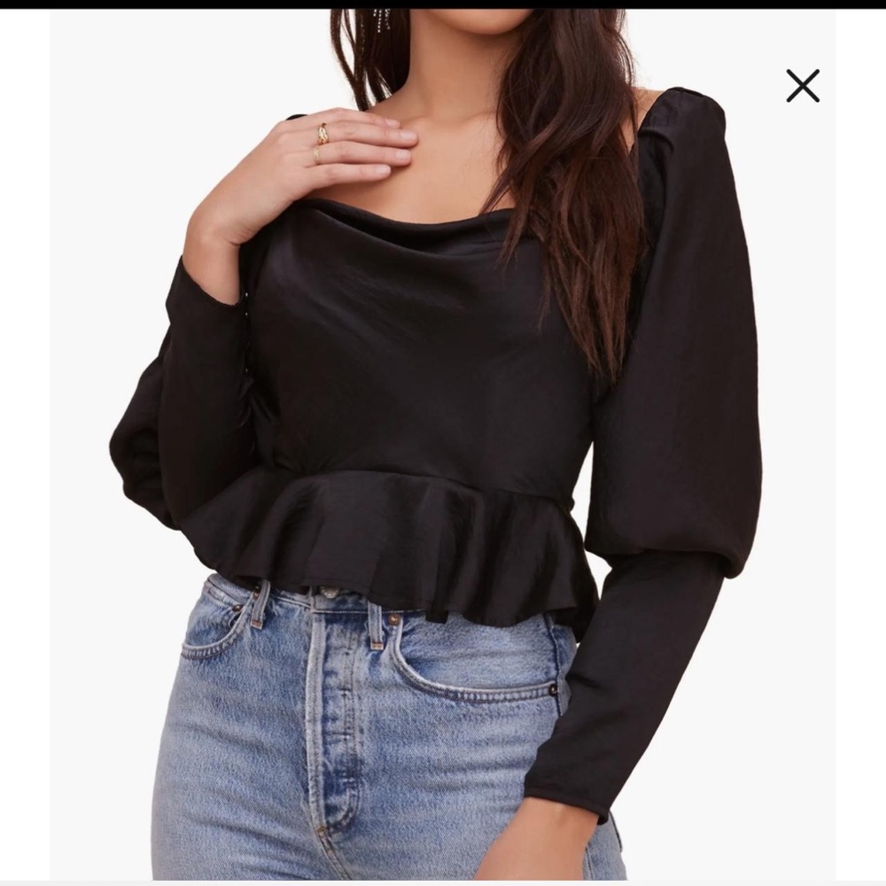 ASTR The Label Black Longsleeve Top Blouse
